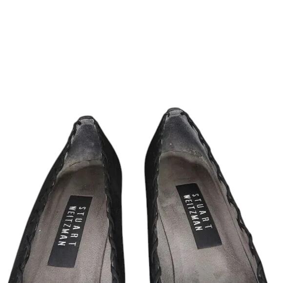 Stuart Weitzman Shoes Womens 8.5 Pumps Square Toe Block Heel Fashion Style Black - Picture 4 of 16